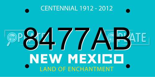8477AB New Mexico License Plate