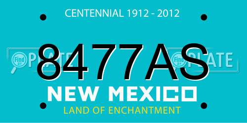 8477AS New Mexico License Plate