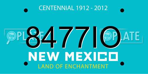 8477IO New Mexico License Plate