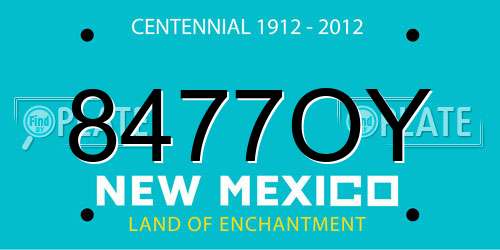 8477OY New Mexico License Plate