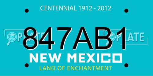 847AB1 New Mexico License Plate