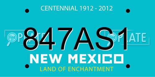 847AS1 New Mexico License Plate