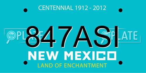 847ASI New Mexico License Plate
