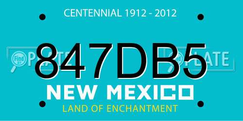 847DB5 New Mexico License Plate