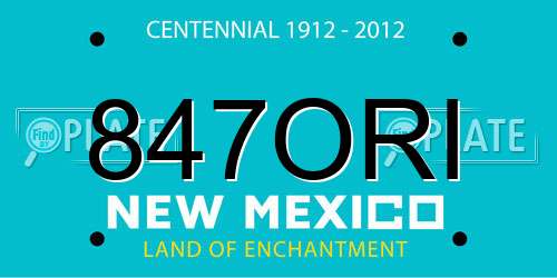847ORI New Mexico License Plate
