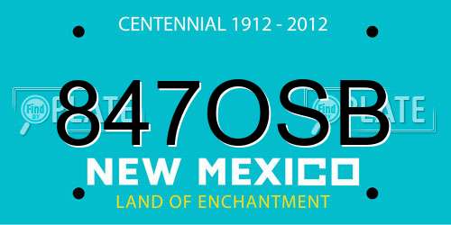 847OSB New Mexico License Plate