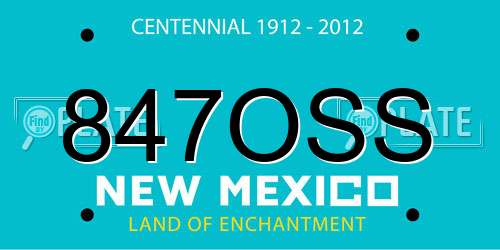 847OSS New Mexico License Plate