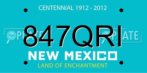 847QRI New Mexico License Plate