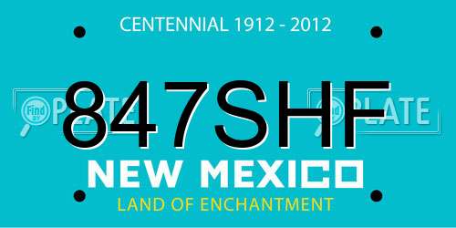 847SHF New Mexico License Plate