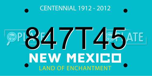 847T45 New Mexico License Plate