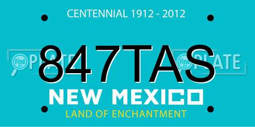 847TAS New Mexico License Plate