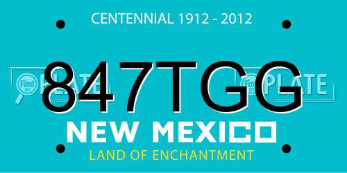 847TGG New Mexico License Plate