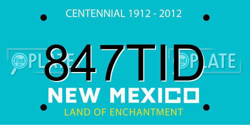 847TID New Mexico License Plate