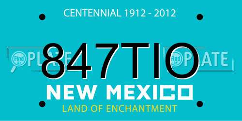 847TIO New Mexico License Plate