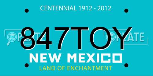 847TOY New Mexico License Plate