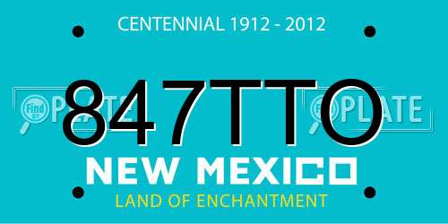 847TTO New Mexico License Plate