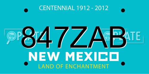 847ZAB New Mexico License Plate