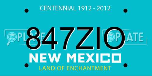 847ZIO New Mexico License Plate