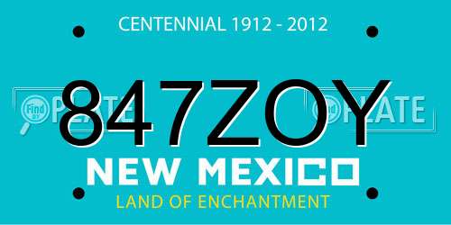 847ZOY New Mexico License Plate