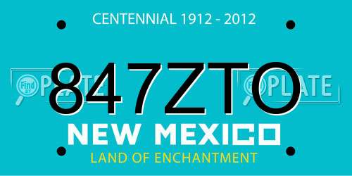 847ZTO New Mexico License Plate