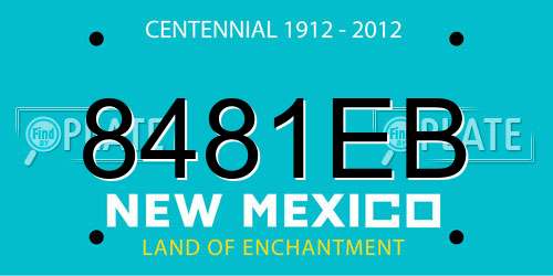 8481EB New Mexico License Plate