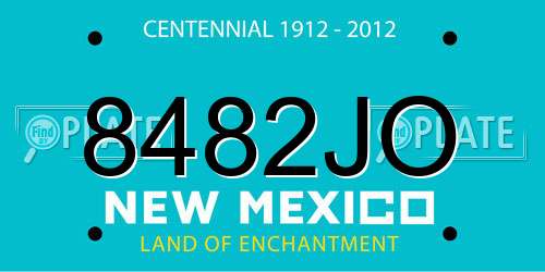 8482JO New Mexico License Plate