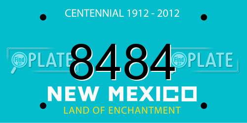 8484 New Mexico License Plate