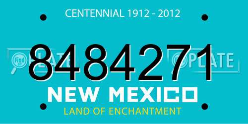 8484271 New Mexico License Plate