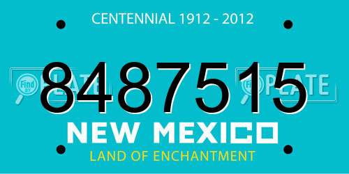 8487515 New Mexico License Plate