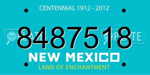 8487518 New Mexico License Plate