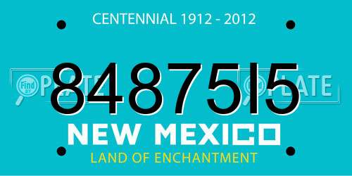 84875I5 New Mexico License Plate