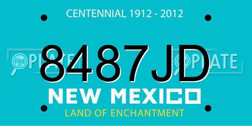 8487JD New Mexico License Plate