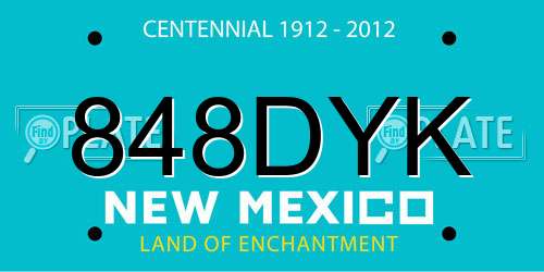 848DYK New Mexico License Plate