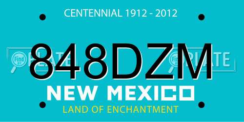 848DZM New Mexico License Plate