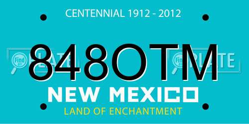848OTM New Mexico License Plate