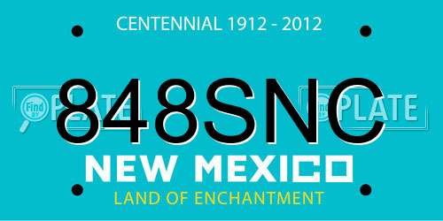 848SNC New Mexico License Plate