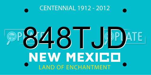 848TJD New Mexico License Plate