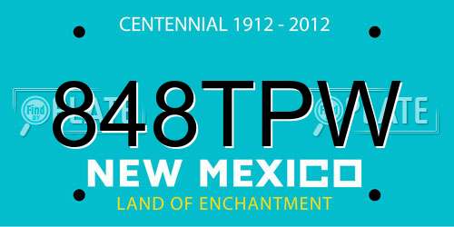 848TPW New Mexico License Plate