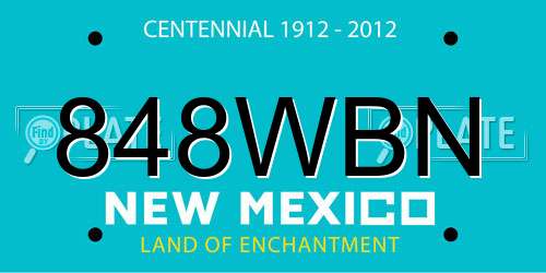 848WBN New Mexico License Plate
