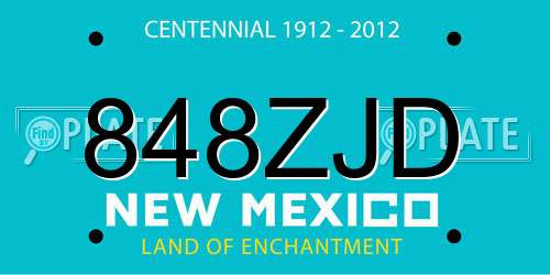 848ZJD New Mexico License Plate