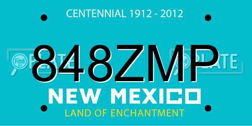 848ZMP New Mexico License Plate