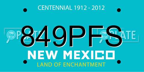 849PFS New Mexico License Plate