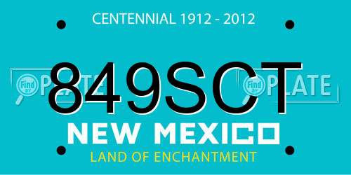 849SCT New Mexico License Plate