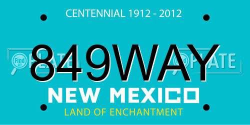 849WAY New Mexico License Plate