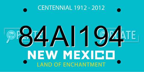 84AI194 New Mexico License Plate