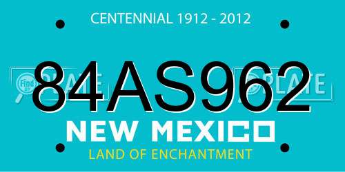 84AS962 New Mexico License Plate