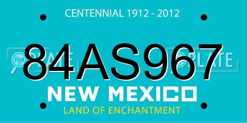 84AS967 New Mexico License Plate
