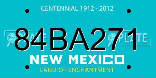 84BA271 New Mexico License Plate