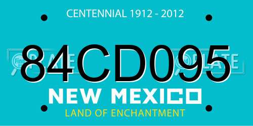 84CD095 New Mexico License Plate