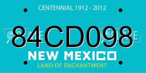 84CD098 New Mexico License Plate